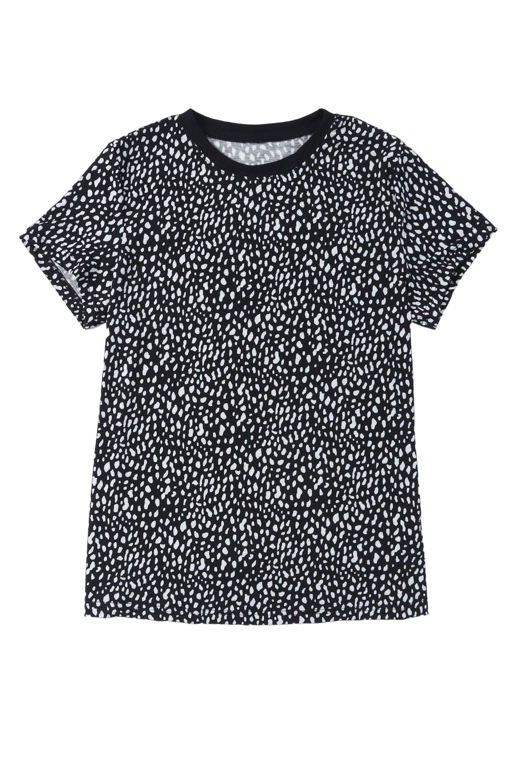 Cheetah Print Casual Short Sleeve Crew Neck T Shirt