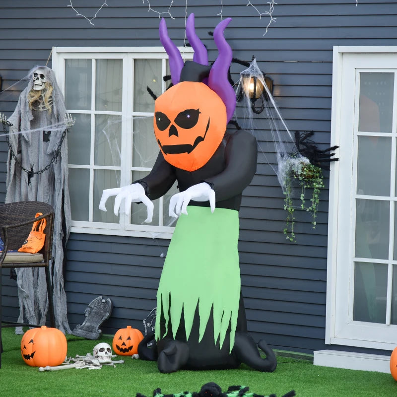 Halloween Pumpkin Ghost Inflatable with LED Lights