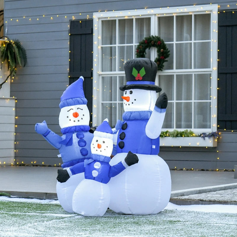 4ft Inflatable Christmas Snowmen Family with LED Lights