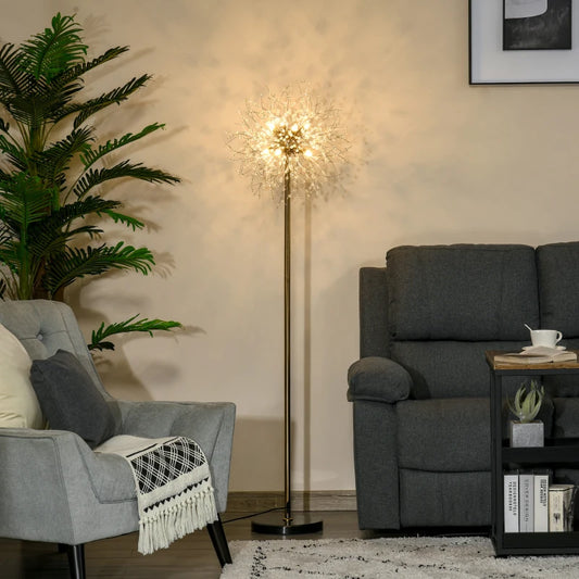 Dandelion-Crystallite Floor Lamp, with Foot Switch