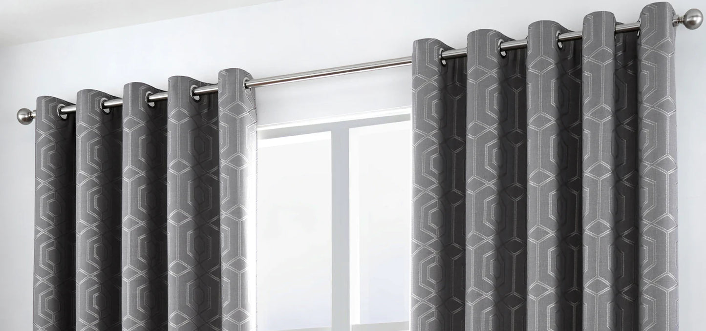 Camberwell Eyelet Curtains in Graphite by Curtina