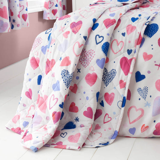 Hearts Quilted Throw