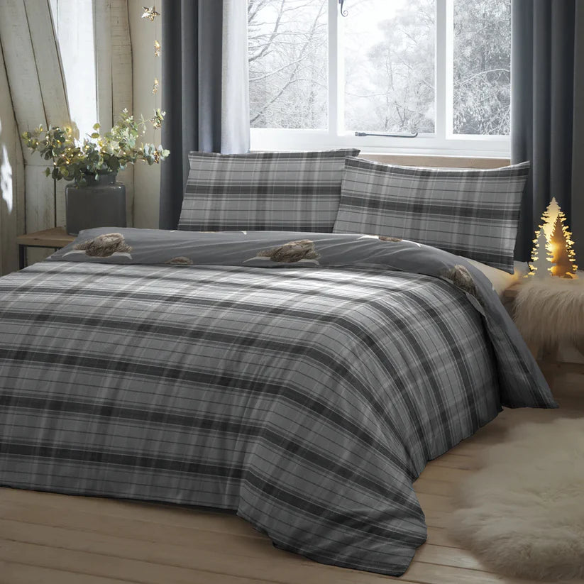 Highland Cow - Easy Care Duvet Cover Set in Grey - By Fusion