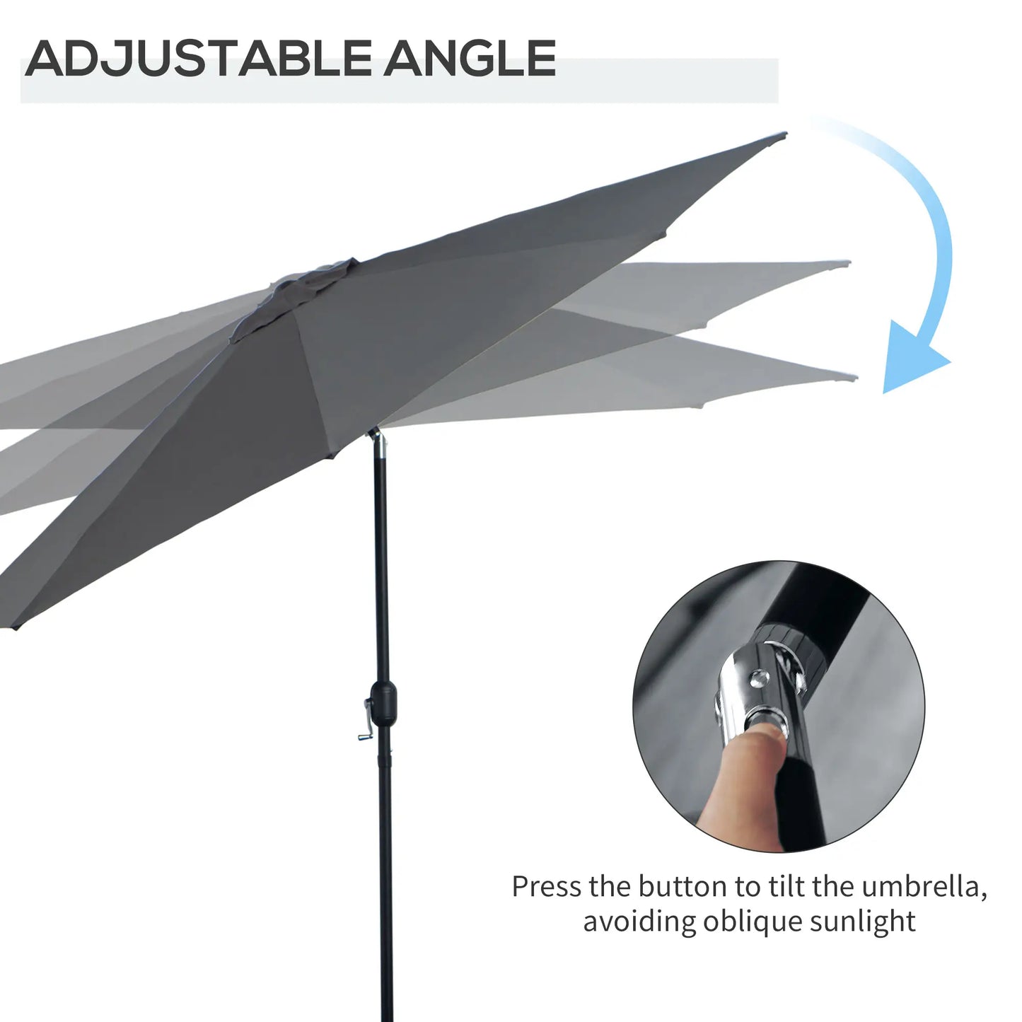 3M Tilting Garden Parasol - Dark Grey