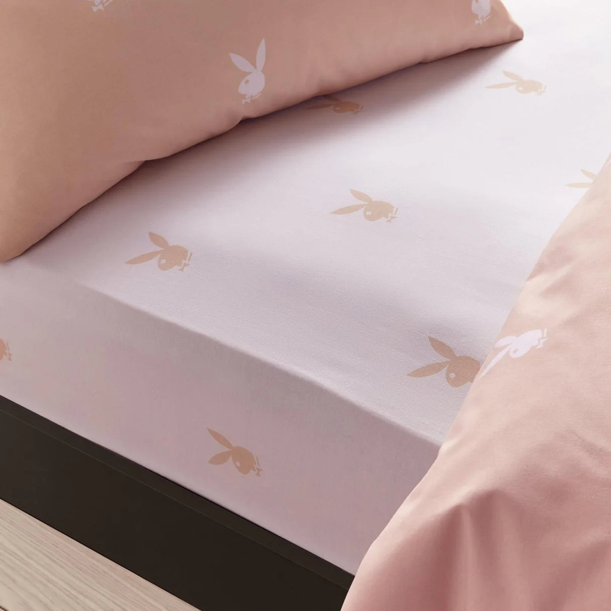 Iconic Bunny White Fitted Sheet by Playboy