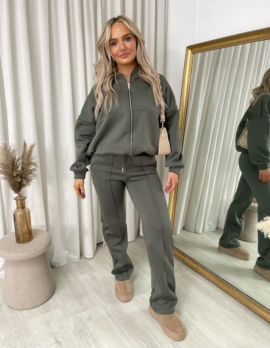 Zip Bomber Jacket and Trouser Co-ord Set