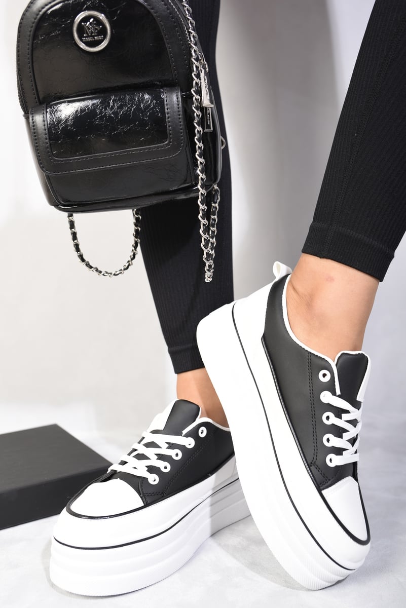 Platform Wedge Lace Up Trainers - 5 Colours