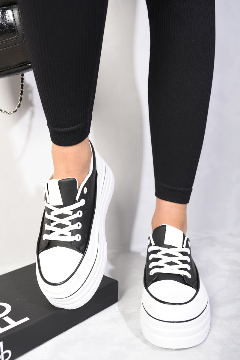 Platform Wedge Lace Up Trainers - 5 Colours