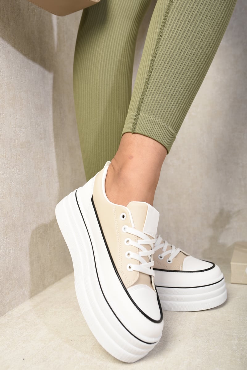 Platform Wedge Lace Up Trainers - 5 Colours