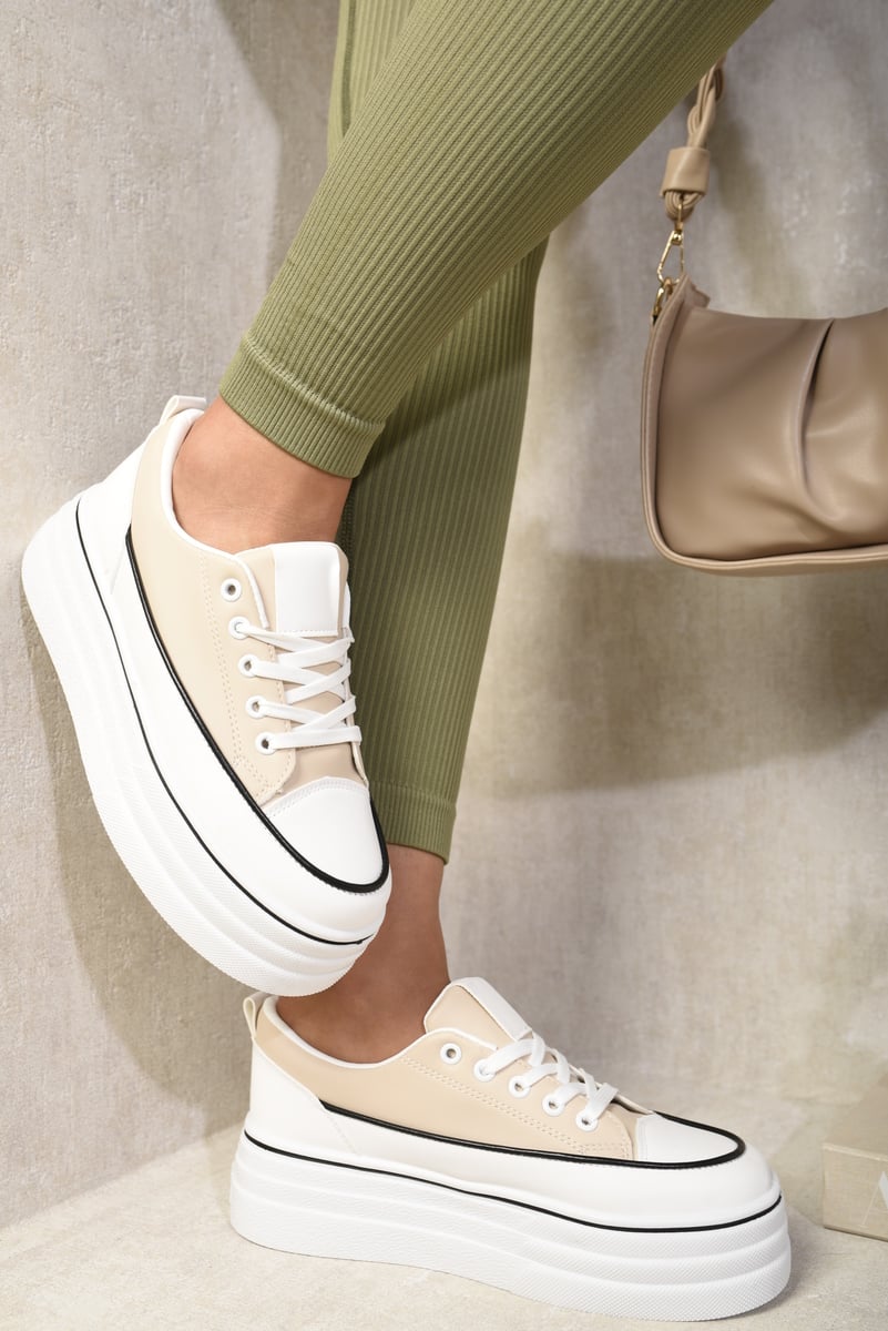 Platform Wedge Lace Up Trainers - 5 Colours