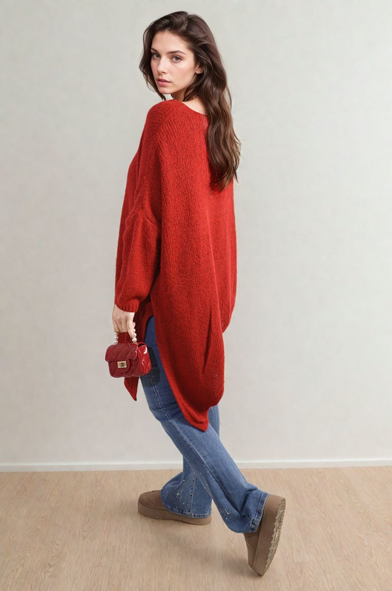 Asymmetric Oversized Knitted Jumper