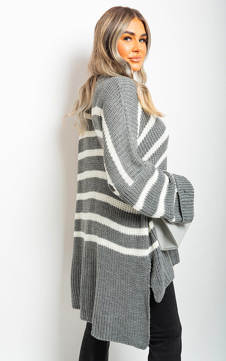 Oversized Striped Knitted Jumper