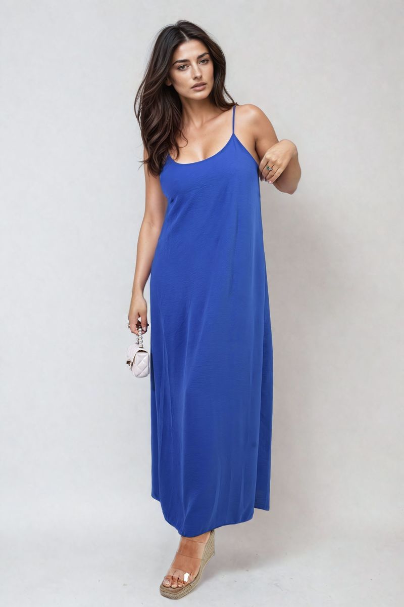 Spaghetti Strap Side Slit Maxi Dress