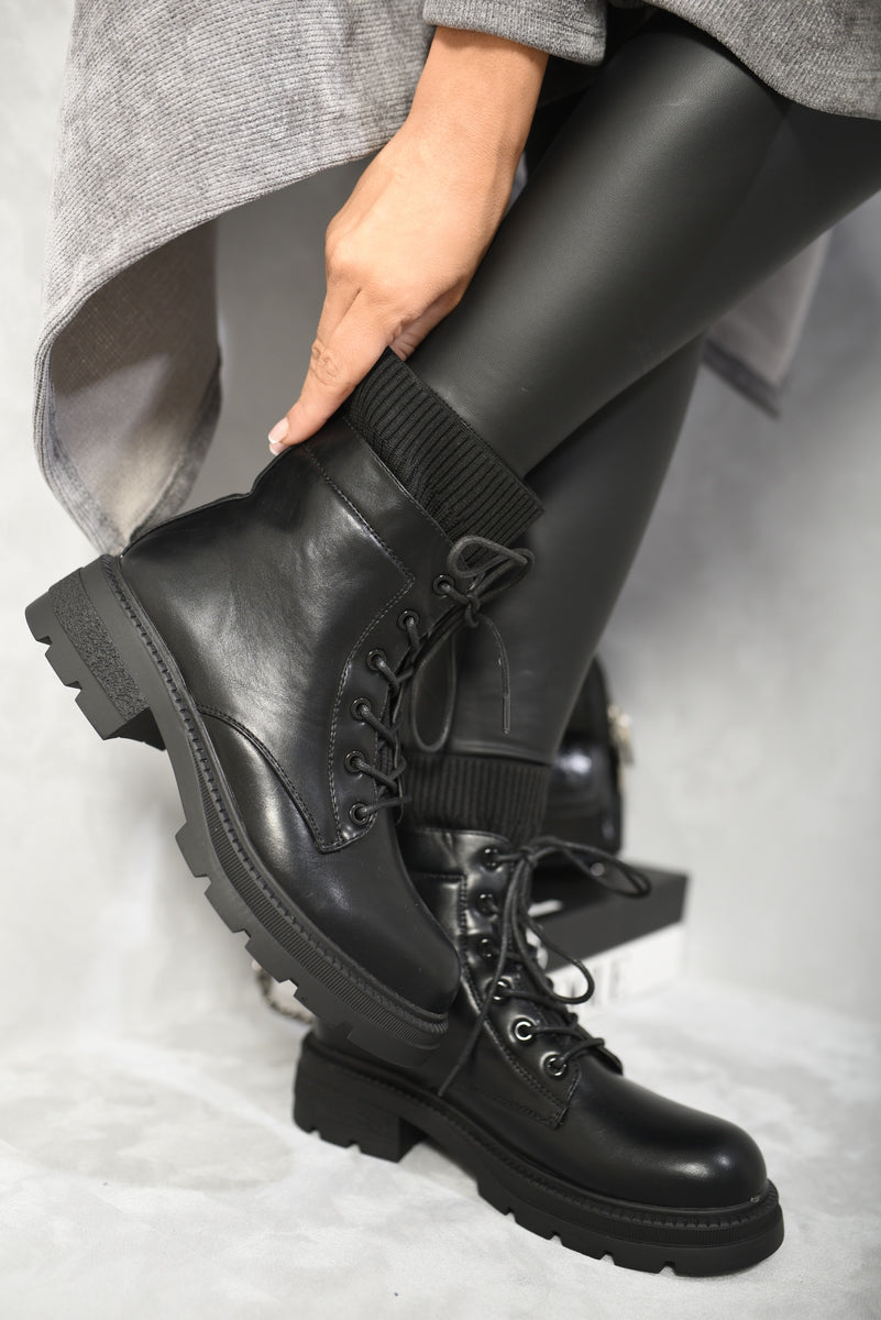 Platform Lace Up Ankle Boots