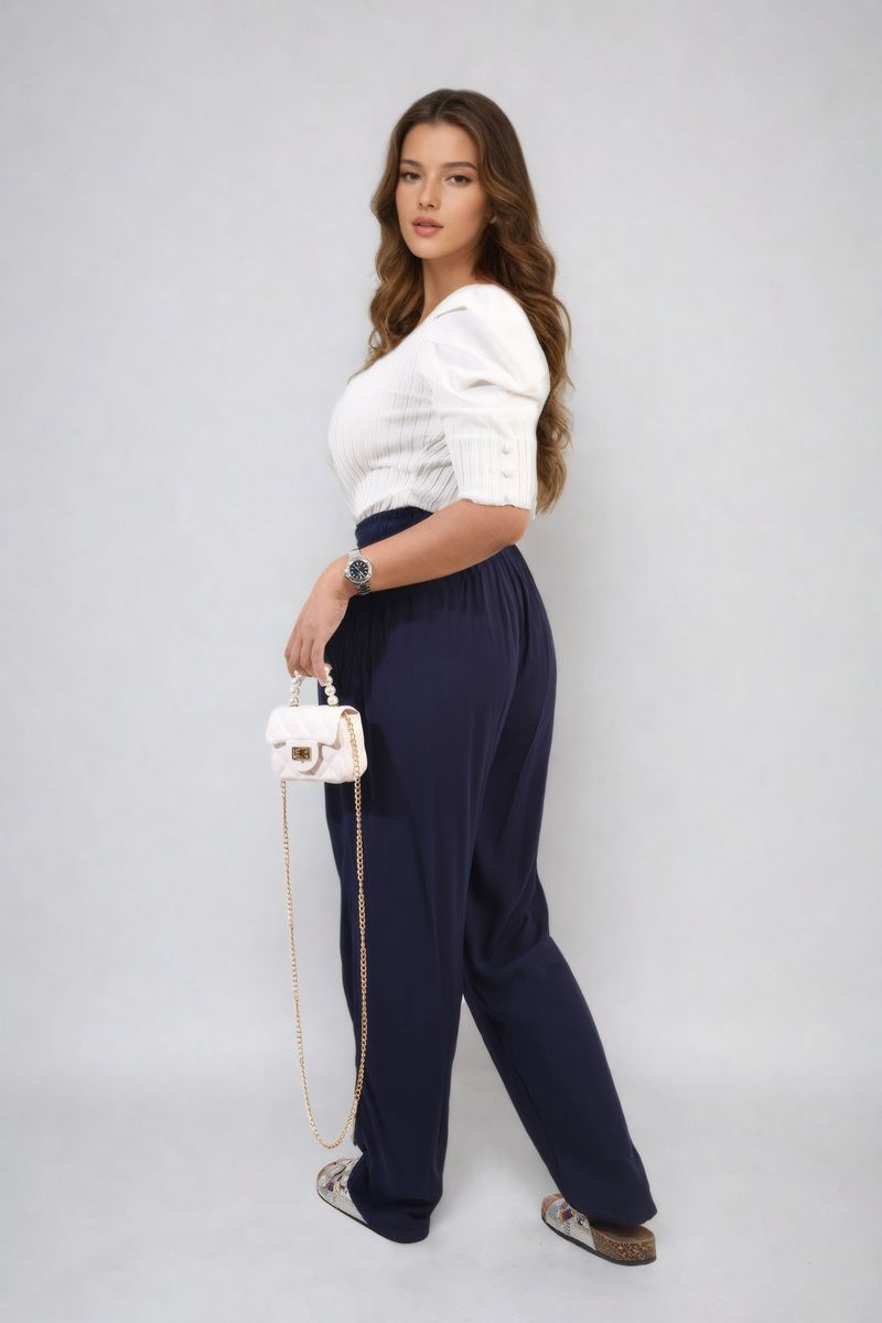 Drawstring High Waist Trouser with Side Pockets