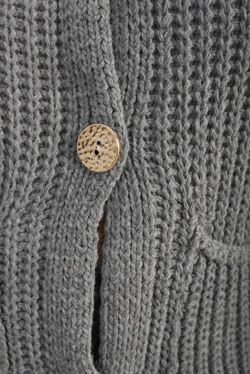 Chunky Cable Button Knit Cardigan