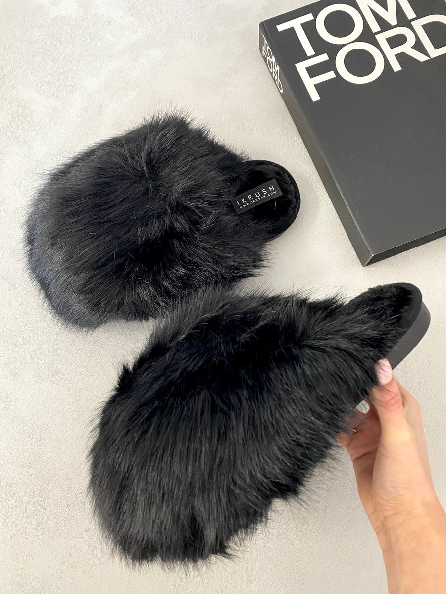 Fluffy Faux Fur Slippers - Limited Sizes/Stock