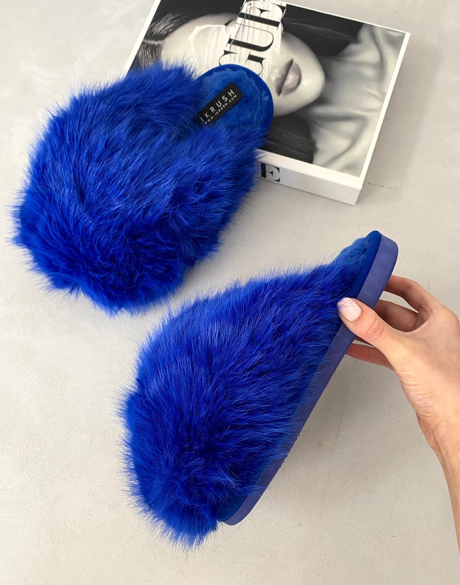 Fluffy Faux Fur Slippers - Limited Sizes/Stock