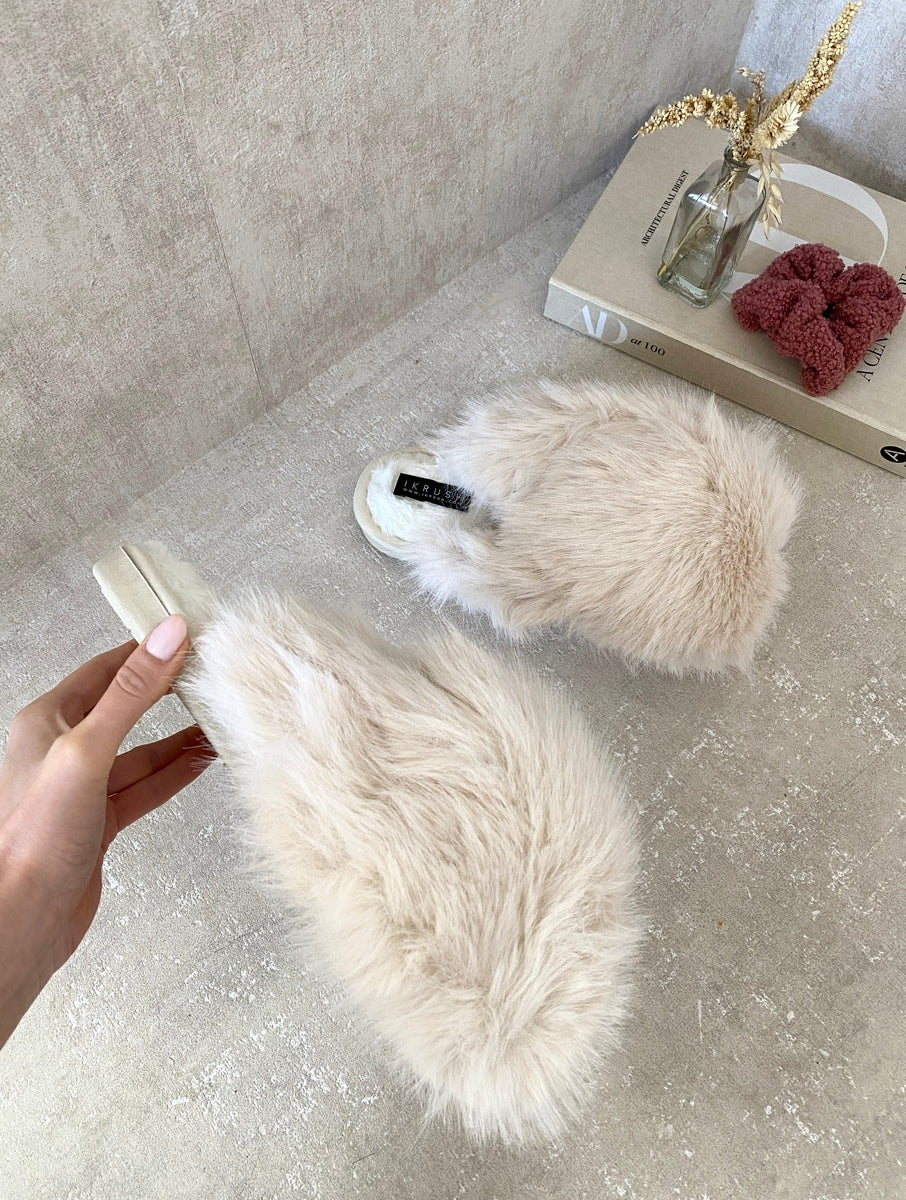 Fluffy Faux Fur Slippers - Limited Sizes/Stock