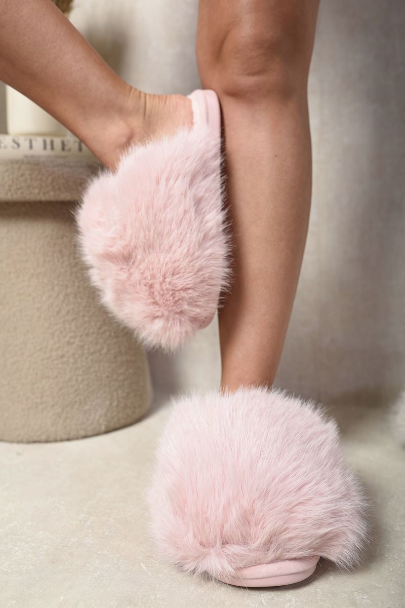 Fluffy Faux Fur Slippers - Limited Sizes/Stock