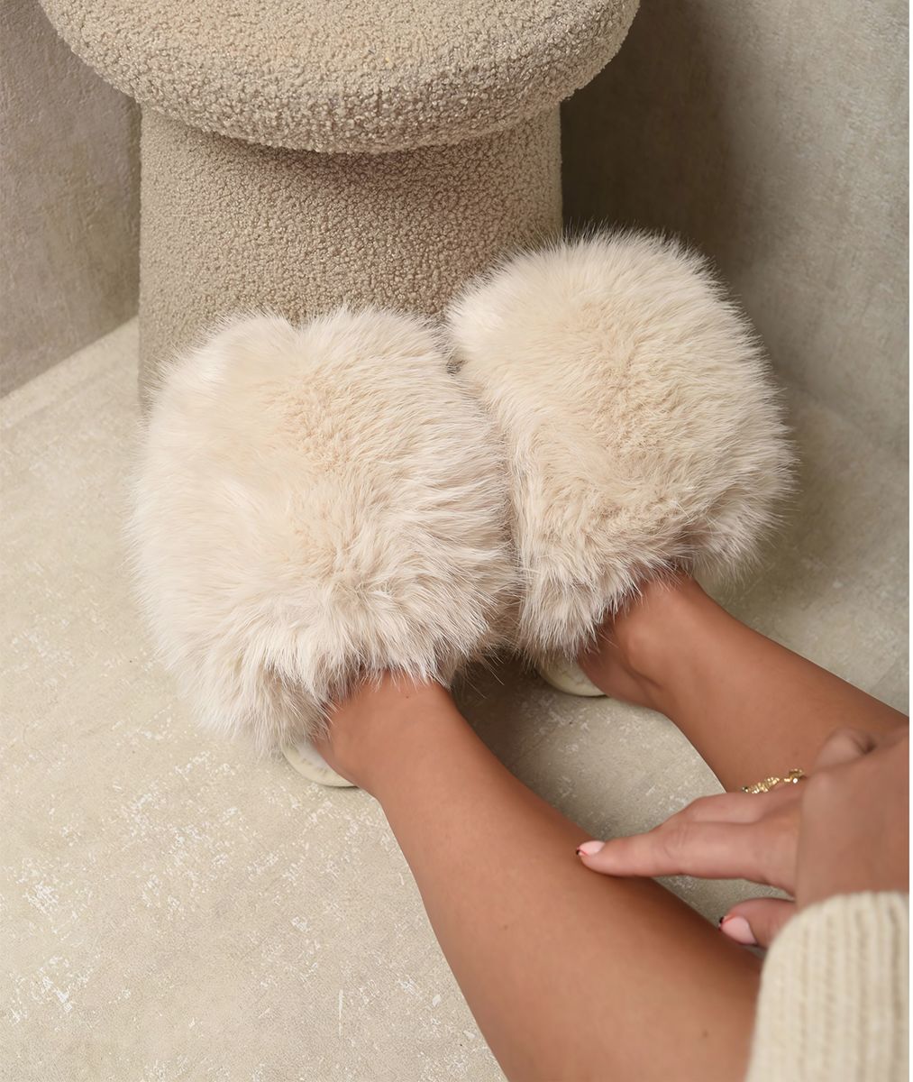 Fluffy Faux Fur Slippers - Limited Sizes/Stock