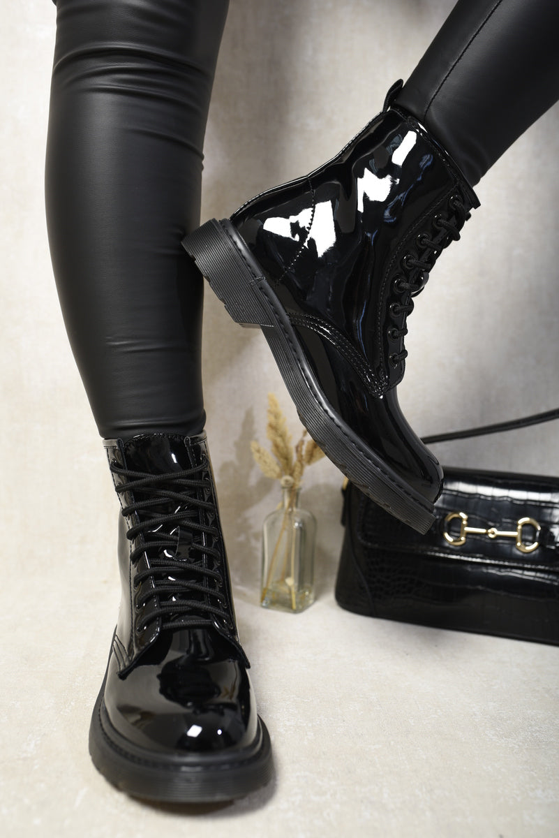 Lace-Up Platform Ankle Boots