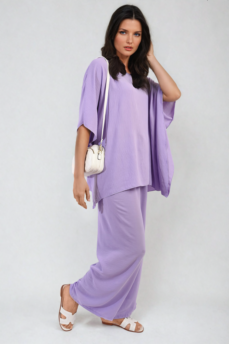 Drawstring Waist Wide Leg Trousers