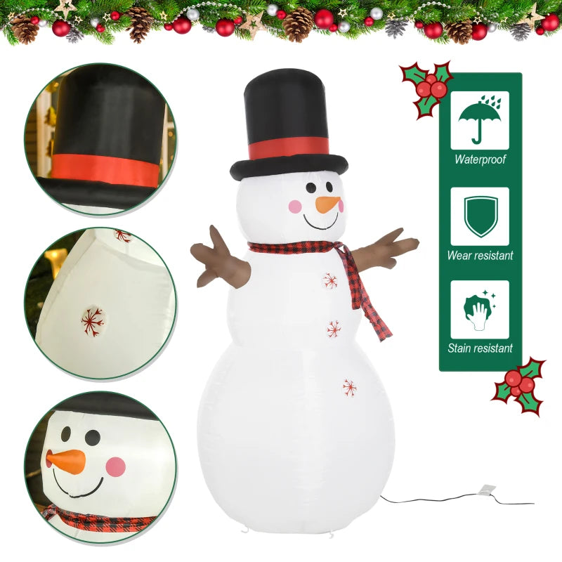 6ft Giant Inflatable Snowman Christmas Decoration with LED Lights