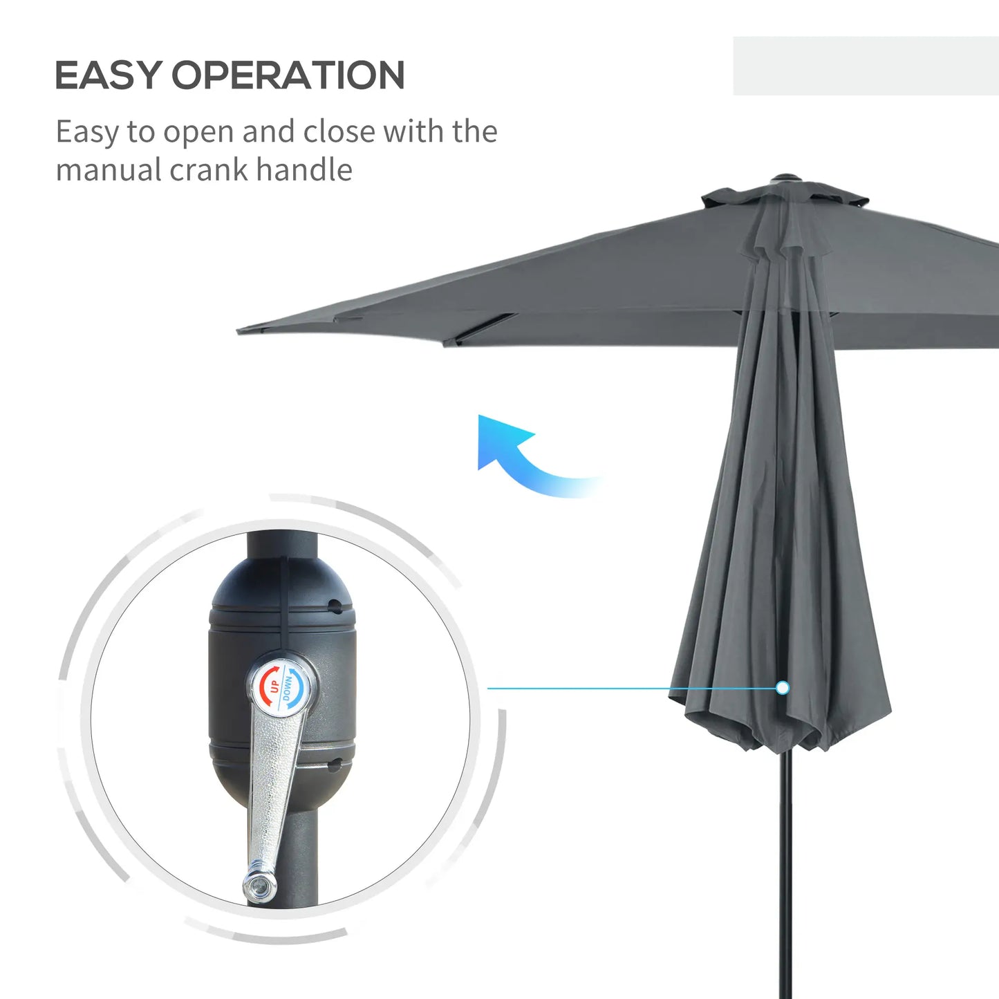 3M Tilting Garden Parasol - Dark Grey