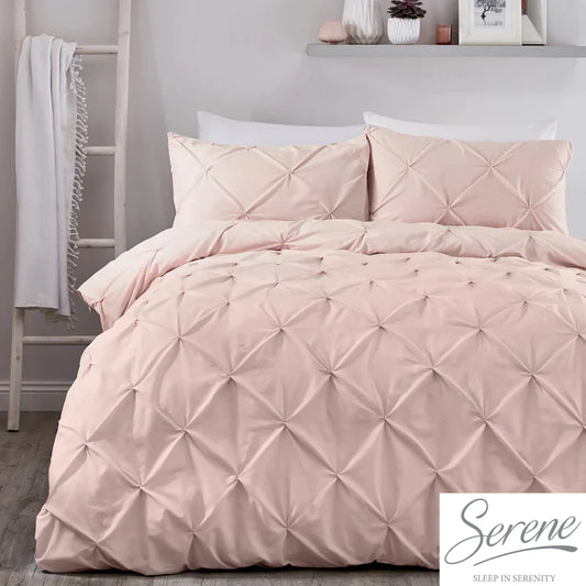 Lara Pleated Duvet Cover Set in Blush - by Serene