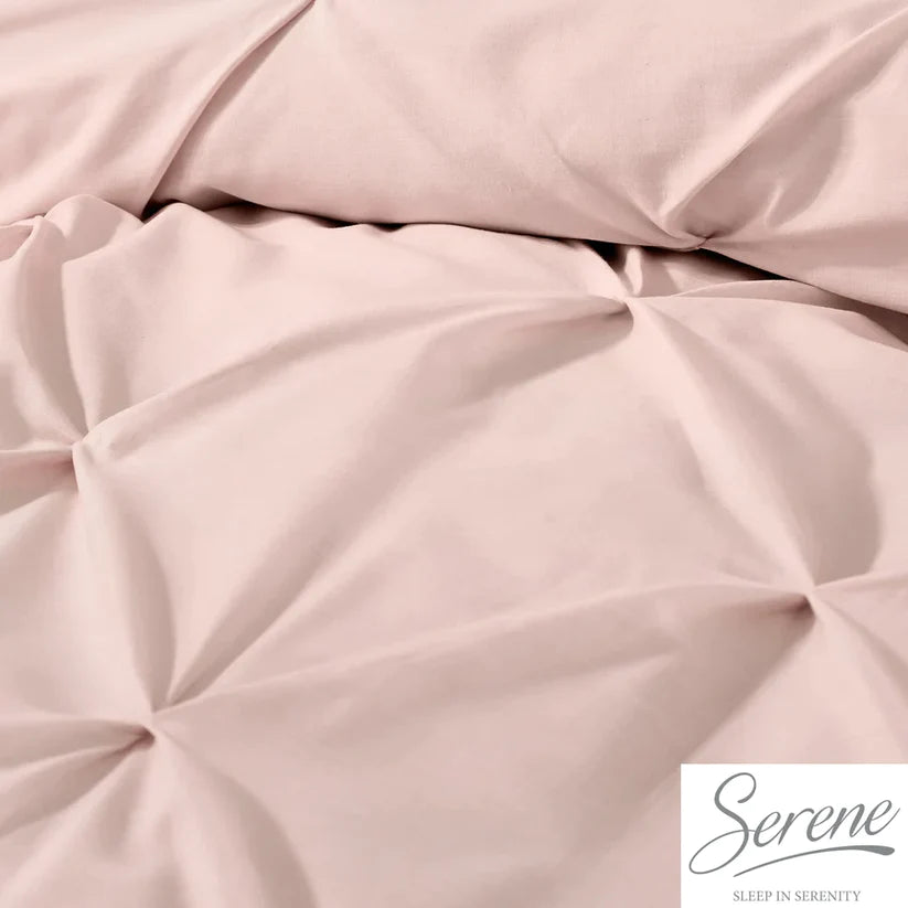 Lara Pleated Duvet Cover Set in Blush - by Serene