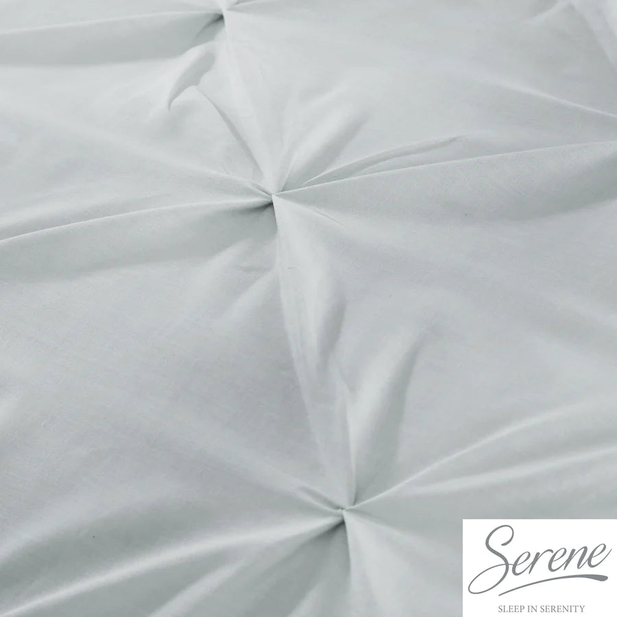 Lara Pleated Duvet Cover Set in Silver - by Serene