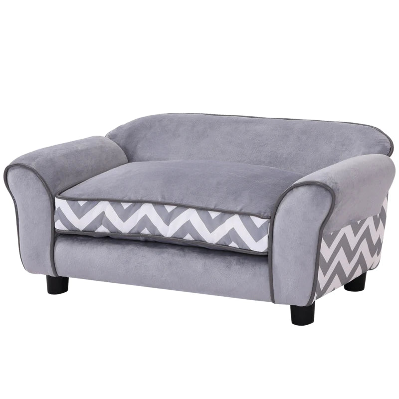 Velvet-Feel Small Dog Pet Bed - Grey