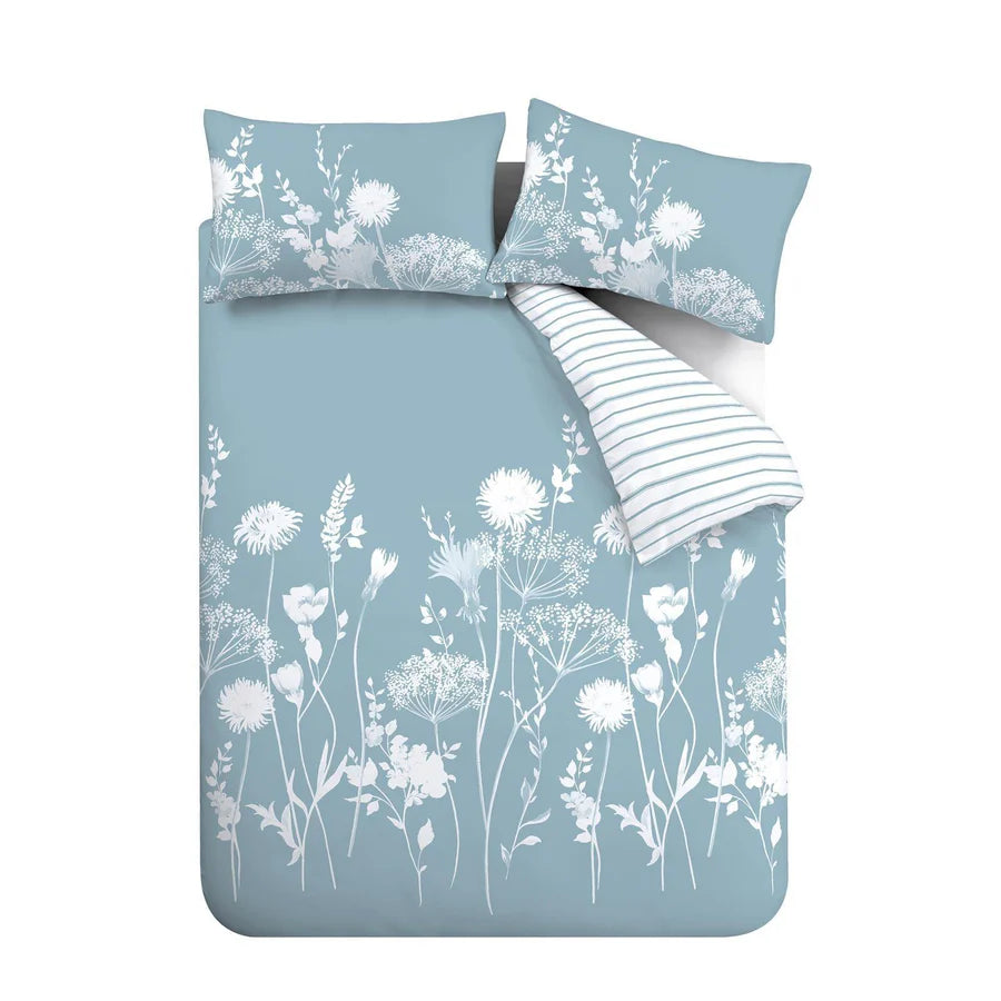 Meadowsweet Floral Seaspray Duvet Cover Set by Catherine Lansfield