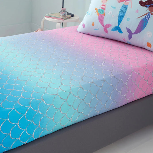 Mermaid Fitted Sheet by Catherine Lansfield Kids