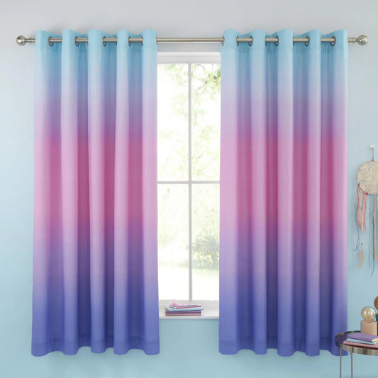 Ombre Rainbow Clouds Eyelet Curtains by Catherine Lansfield