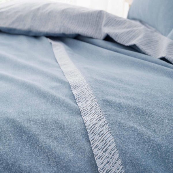 Oslo Textured Trim Denim Duvet Cover Set by Catherine Lansfield