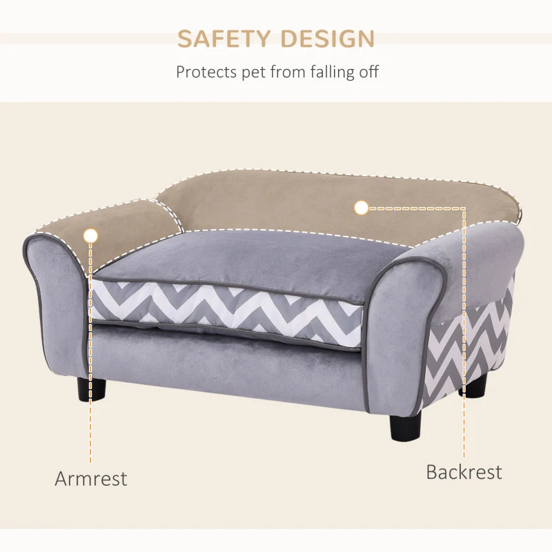 Velvet-Feel Small Dog Pet Bed - Grey