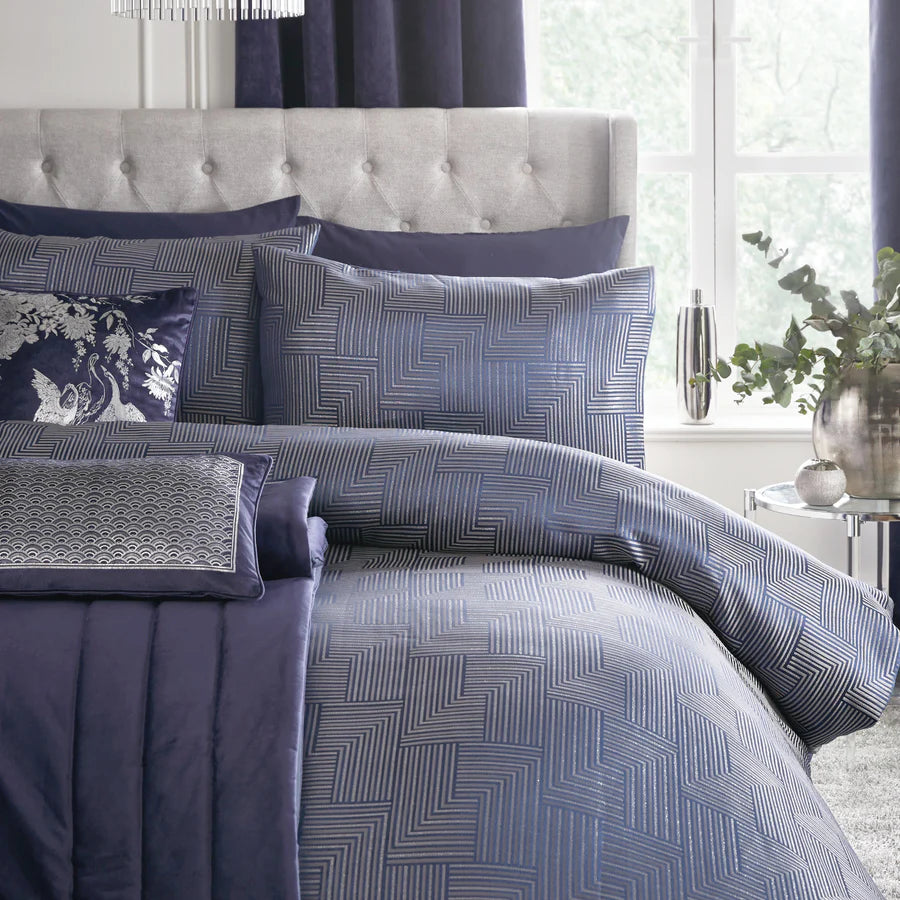 Navy Palladio Duvet Cover Set by Laurence Llewelyn-Bowen