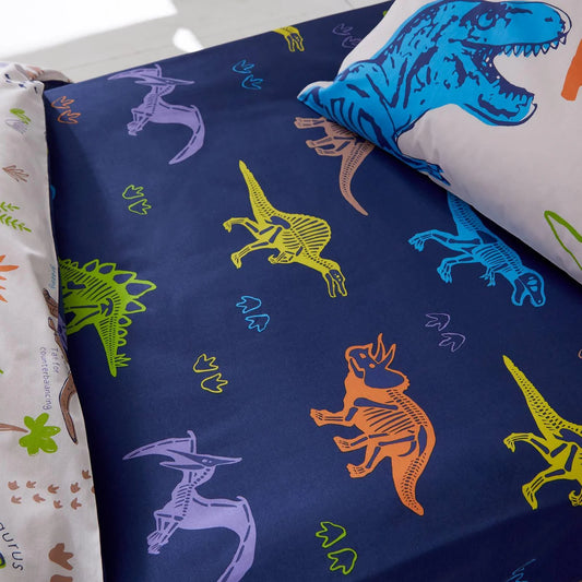 Prehistoric Dinosaurs Fitted Sheet by Catherine Lansfield Kids