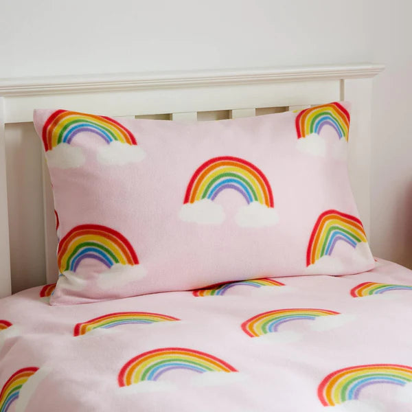 Rainbow Hearts Fleece Duvet Cover Set by Catherine Lansfield Kids