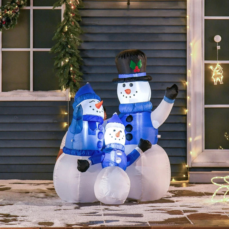 4ft Inflatable Christmas Snowmen Family with LED Lights