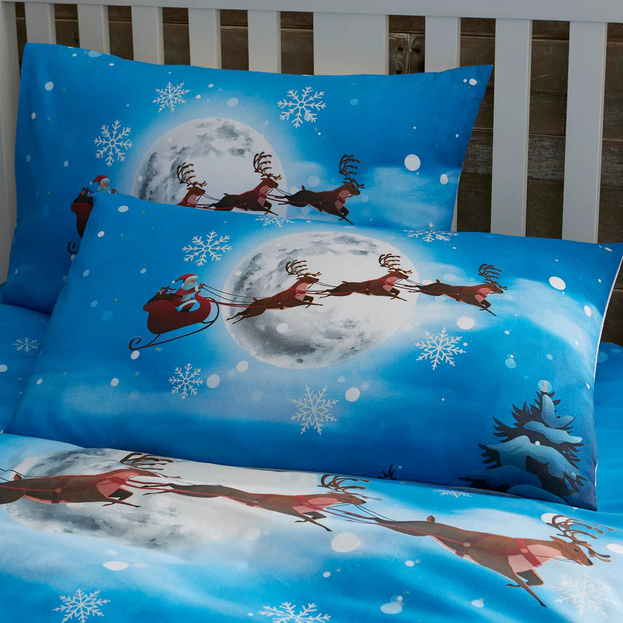 Santa Glow In The Dark Christmas Duvet Cover Set By Bedlam Christmas