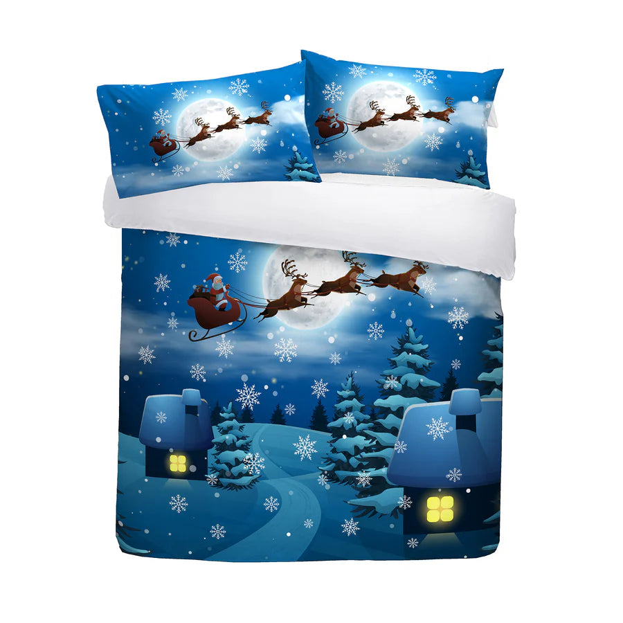 Santa Glow In The Dark Christmas Duvet Cover Set By Bedlam Christmas