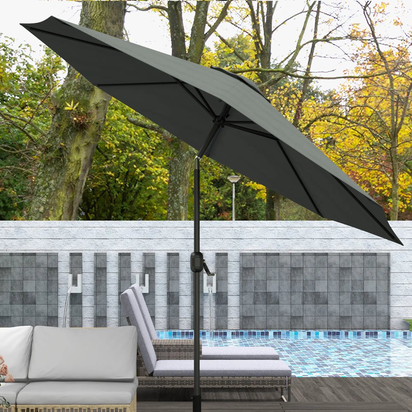 3M Tilting Garden Parasol - Dark Grey