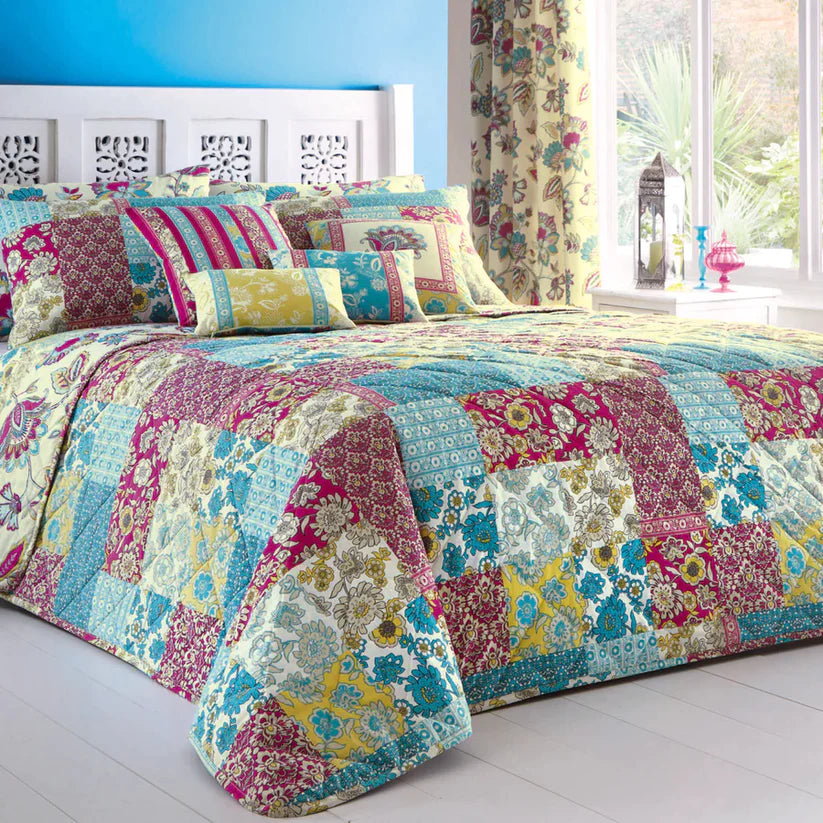 Marinelli Duvet Cover Set in Teal- by Dreams & Drapes