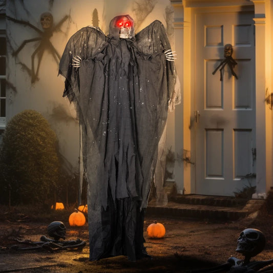 6.3" Grim Reaper Halloween Animatronic, with Glowing Eyes