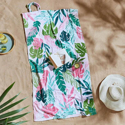 Tropical Palm Beach Towel in a Bag by Catherine Lansfield