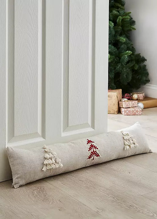 Tufted Christmas Tree Door Draught Excluder Natural by Catherine Lansfield