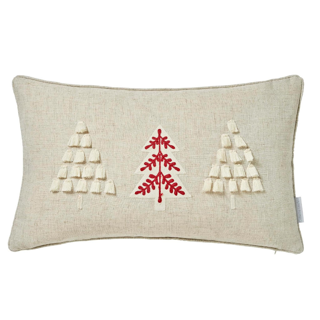 Tufted Christmas Tree Cushion Natural by Catherine Lansfield